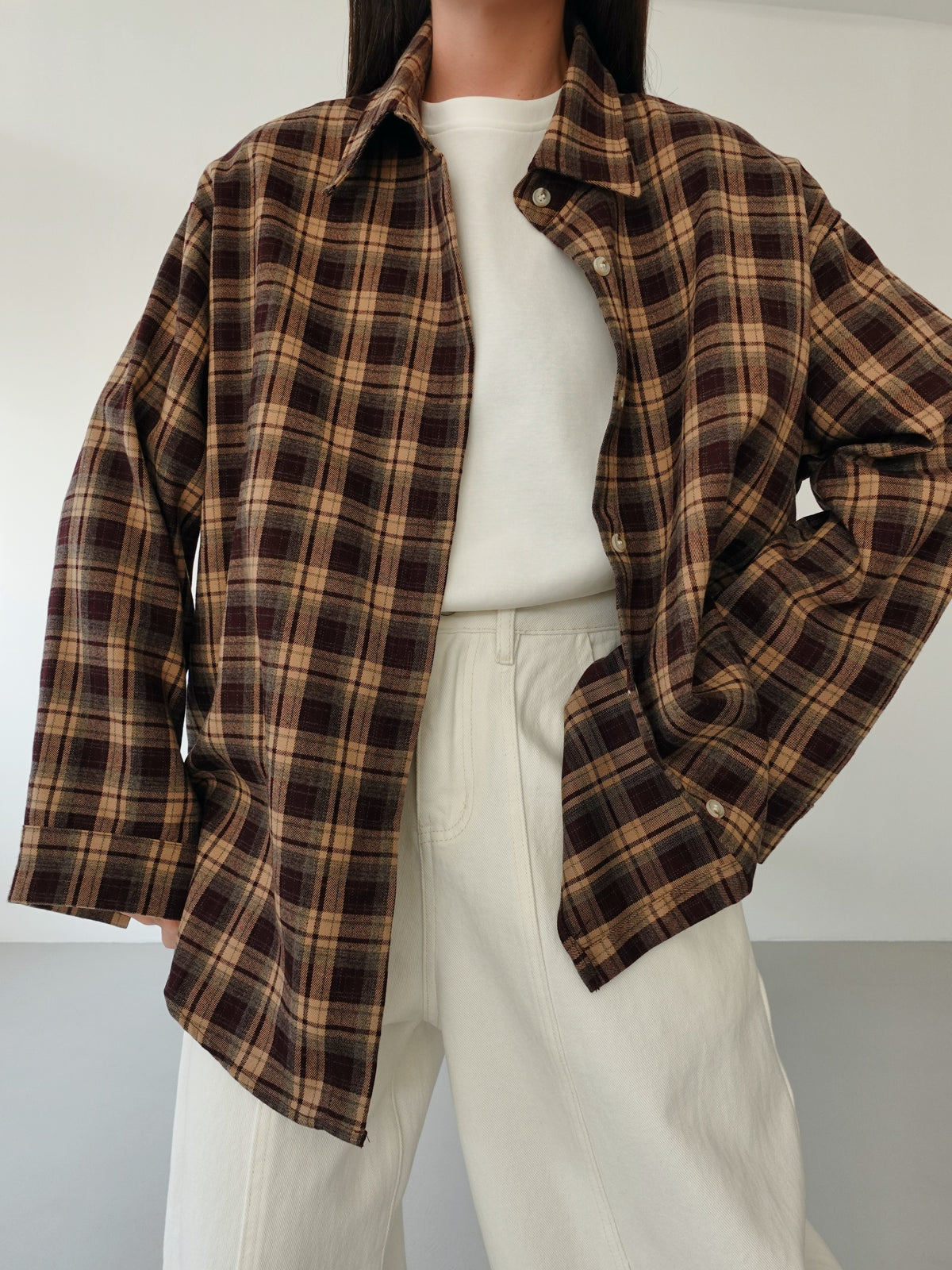 CAMICIA A QUADRI BERLINO - BURGUNDY/CAMEL 25726