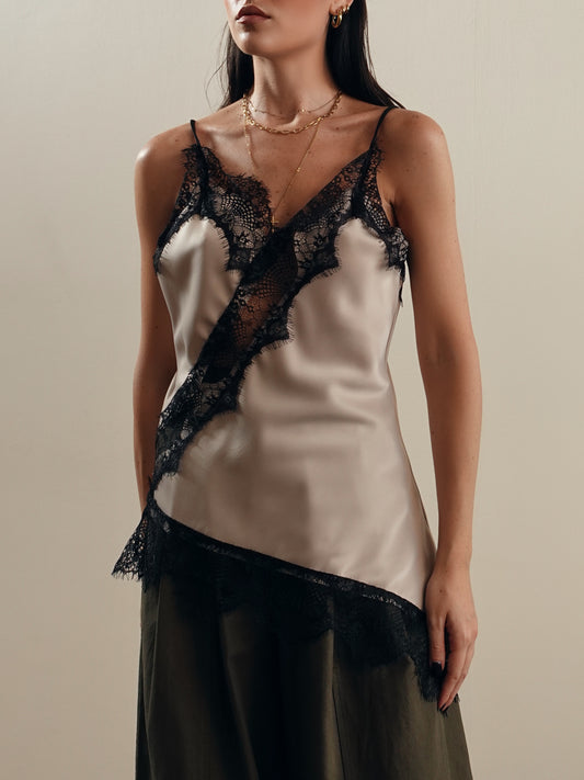 TOP LINGERIE CON PIZZO - BEIGE 316