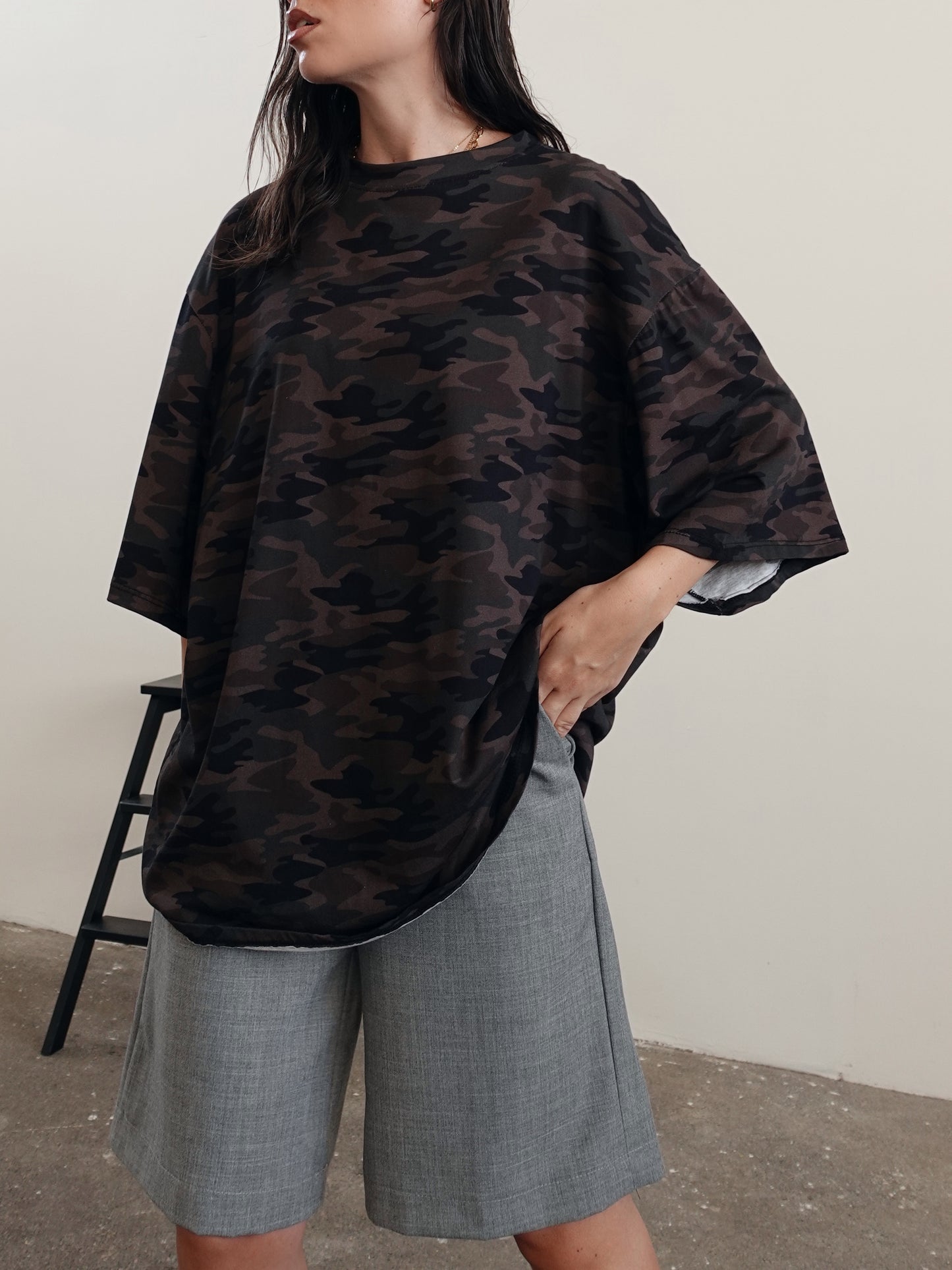 T-SHIRT OVER CAMOUFLAGE - VERDE/FANGO 0725