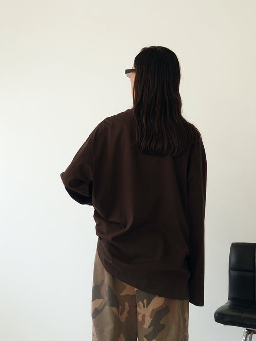 LONG-SLEEVE OVER WASHINGTON - CIOCCOLATO