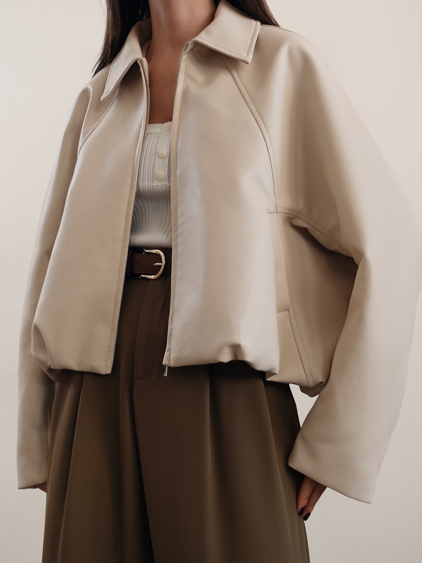 GIACCA IN ECOPELLE MURCIELAGO - BEIGE 7107