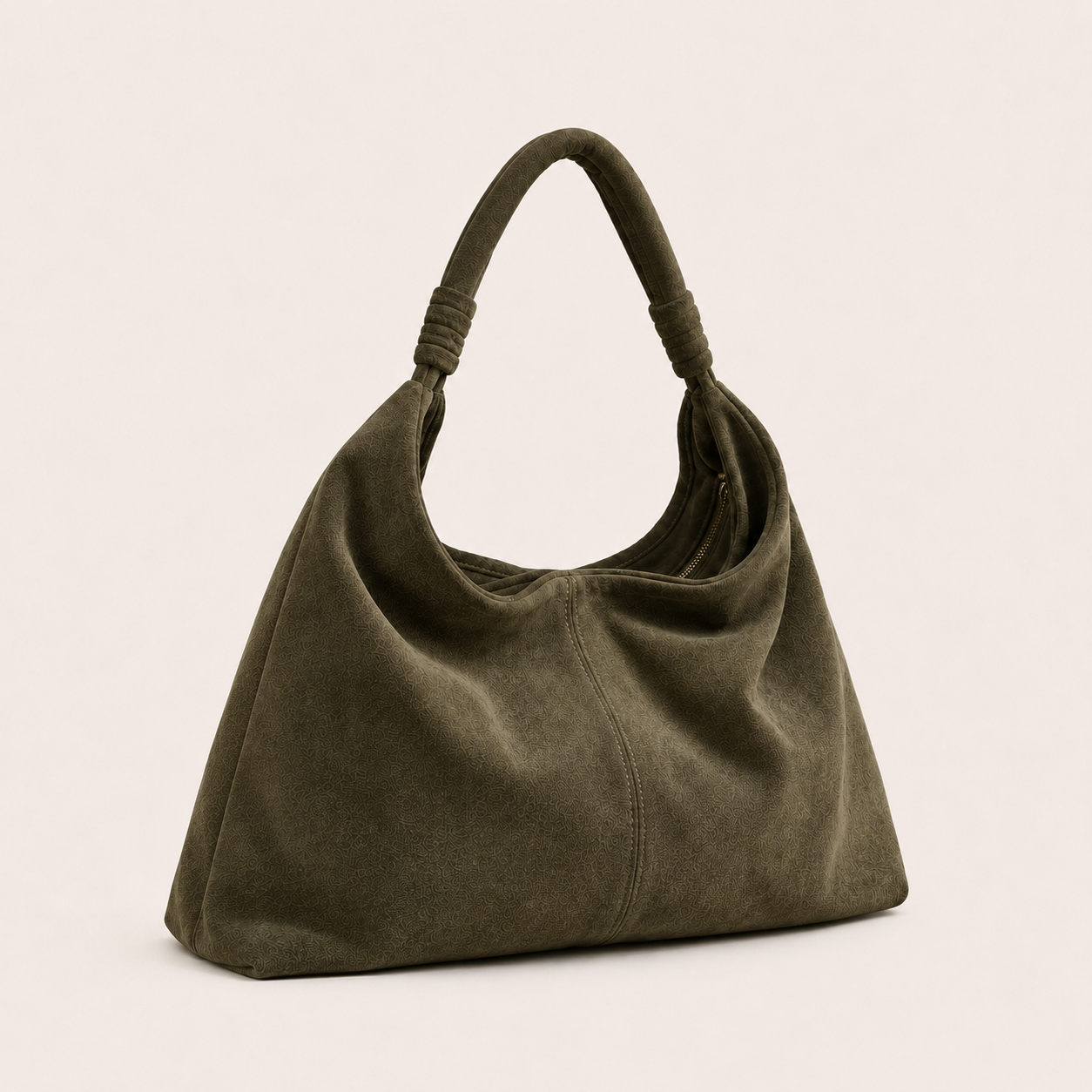 HOBO BAG MORBIDA IN ECOCAMOSCIO - VERDE