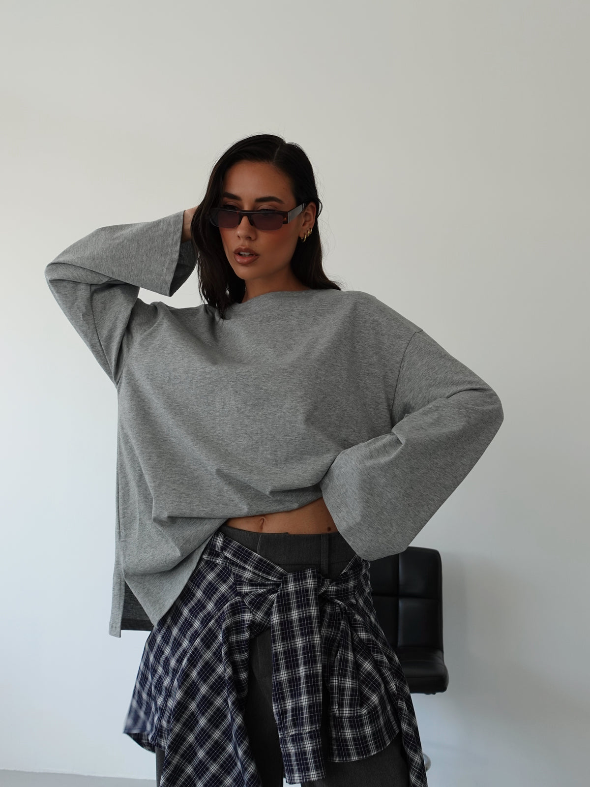 LONG-SLEEVE IN COTONE - GRIGIO 3205