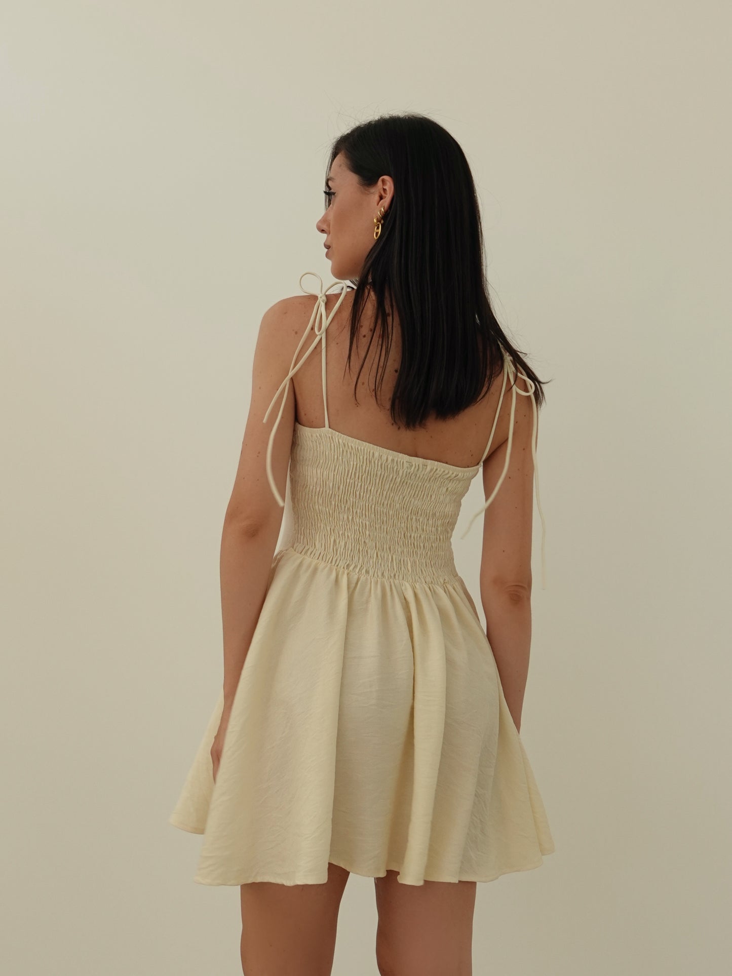MINI DRESS PLAYA CON COPPETTE - BURRO 6671