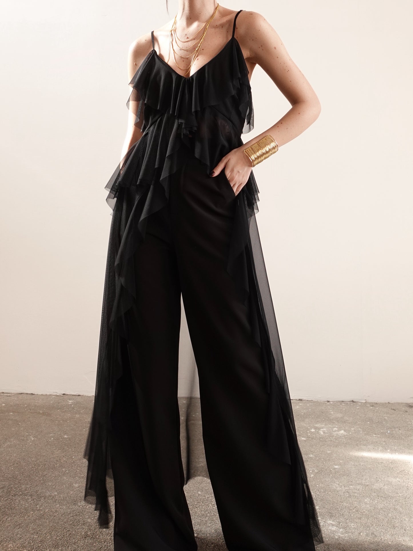 PANTALONI WIDE LEG PARIS - NERO 11421