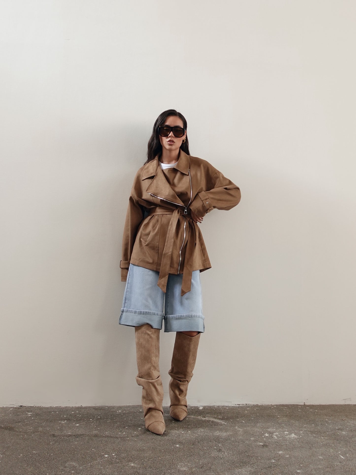 BERMUDA BAGGY CON PIEGONE - LAVAGGIO CHIARO 8747