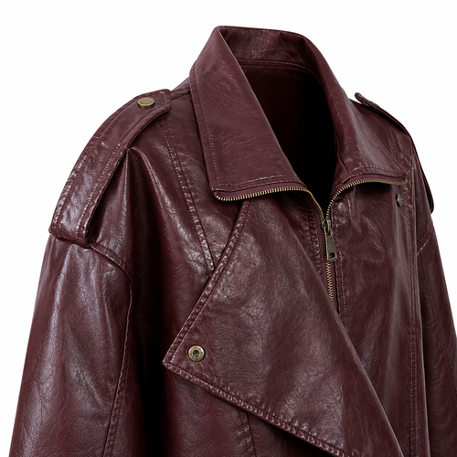 GIACCA OVER MAVERICK IN ECOPELLE - BURGUNDY 30294