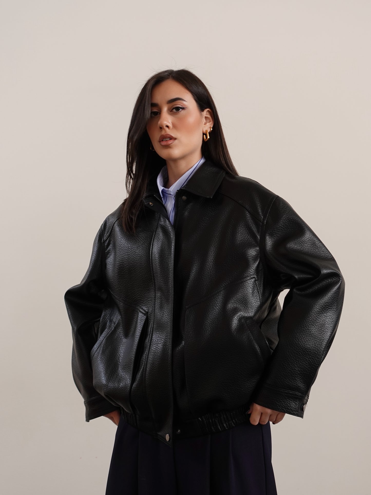 GIACCA CLYDE IN ECOPELLE - NERO B635