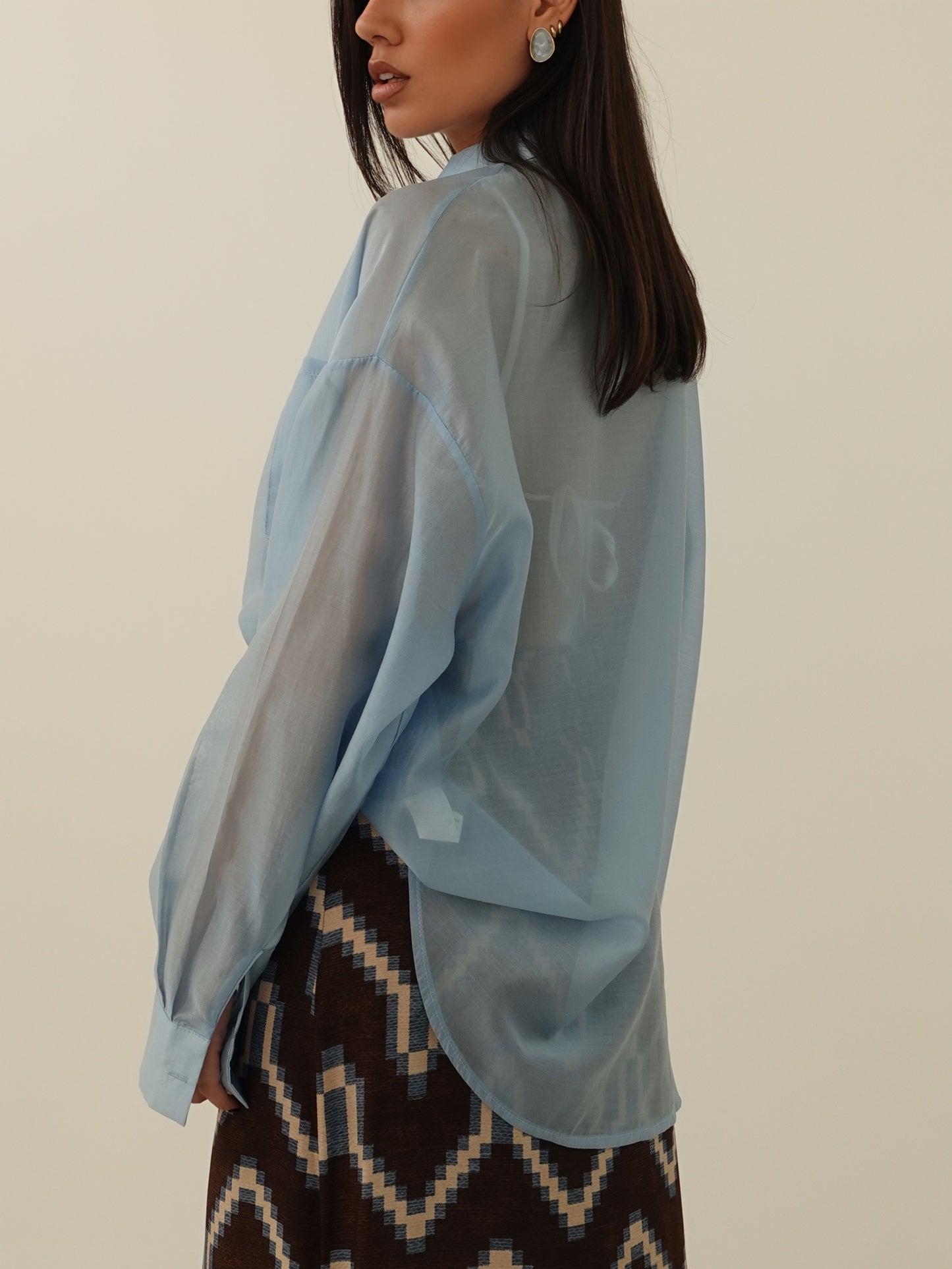 CAMICIA VELATA COLORFUL - AZZURRO 6808