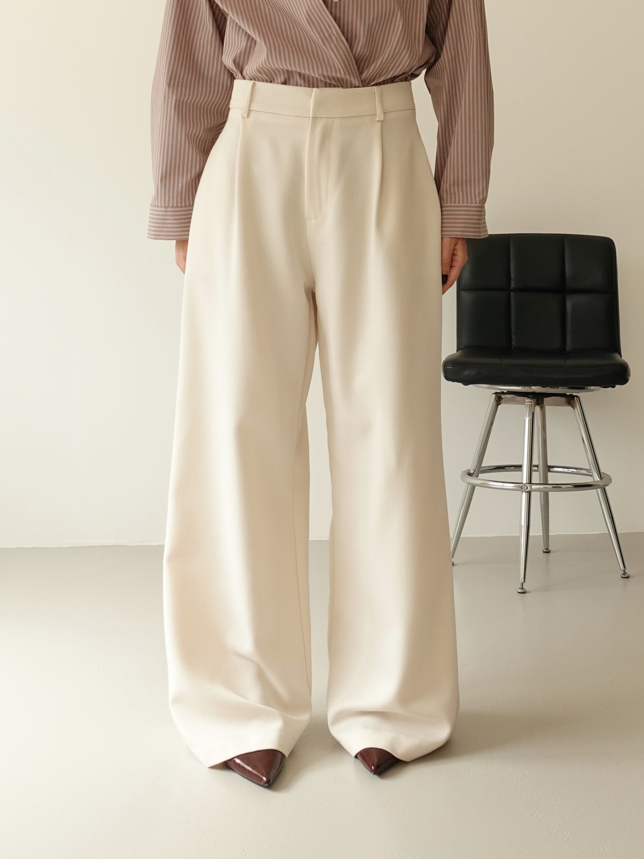 PANTALONI WIDE LEG LUMINA - BURRO Y0280