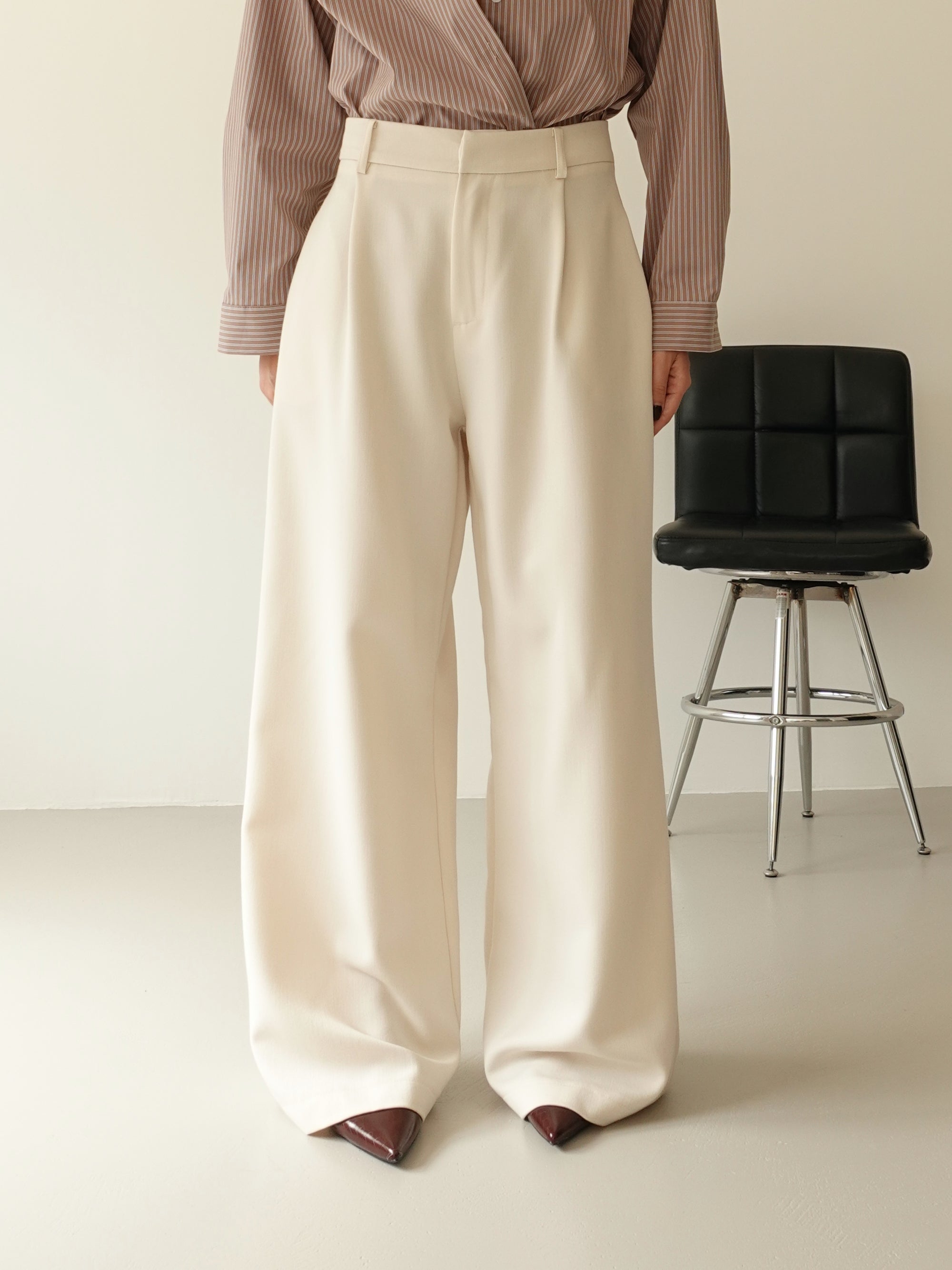 PANTALONI WIDE LEG LUMINA - BURRO Y0280