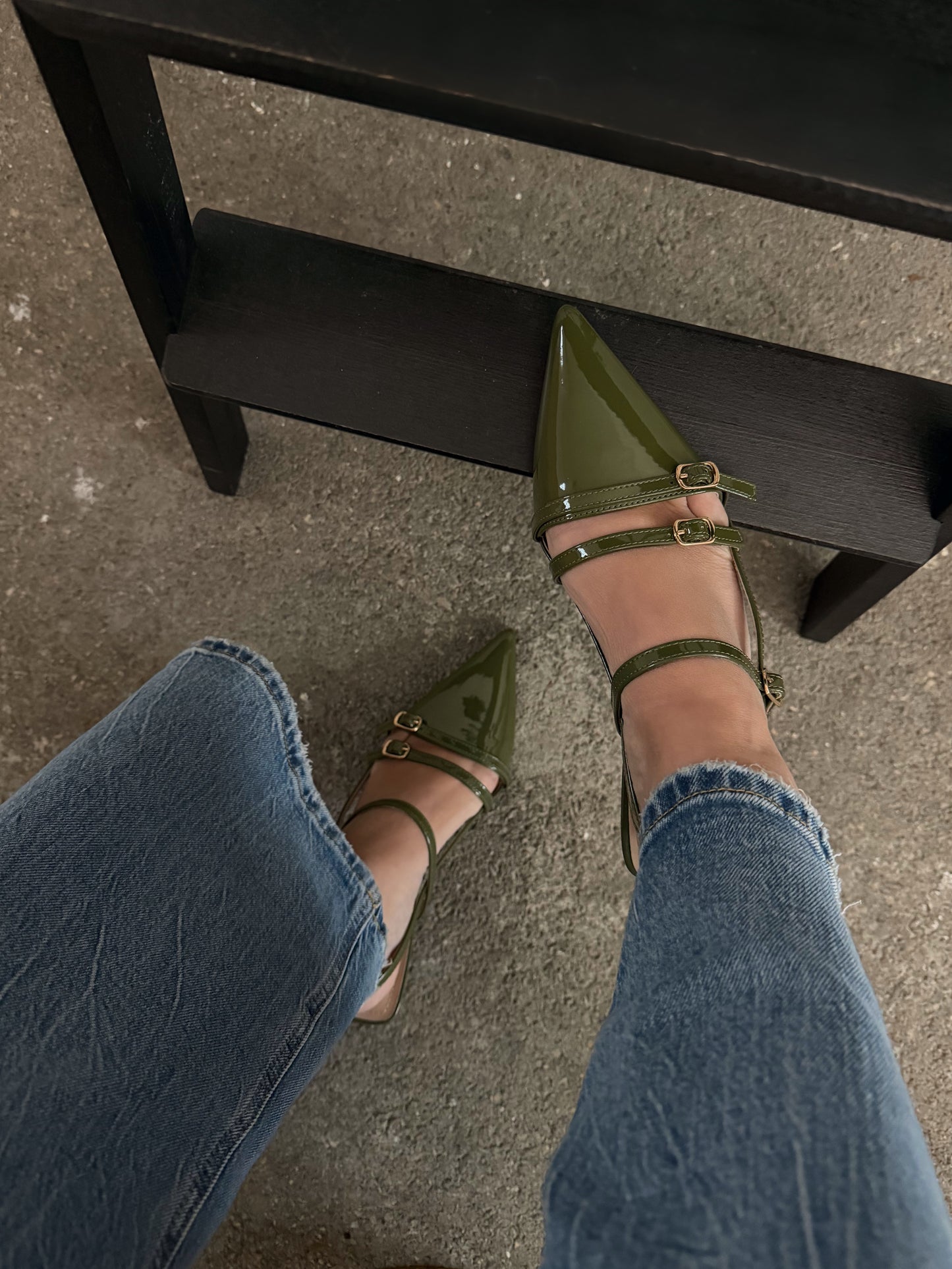 SLINGBACK CON DOPPIO CINTURINO - PISTACCHIO Z008