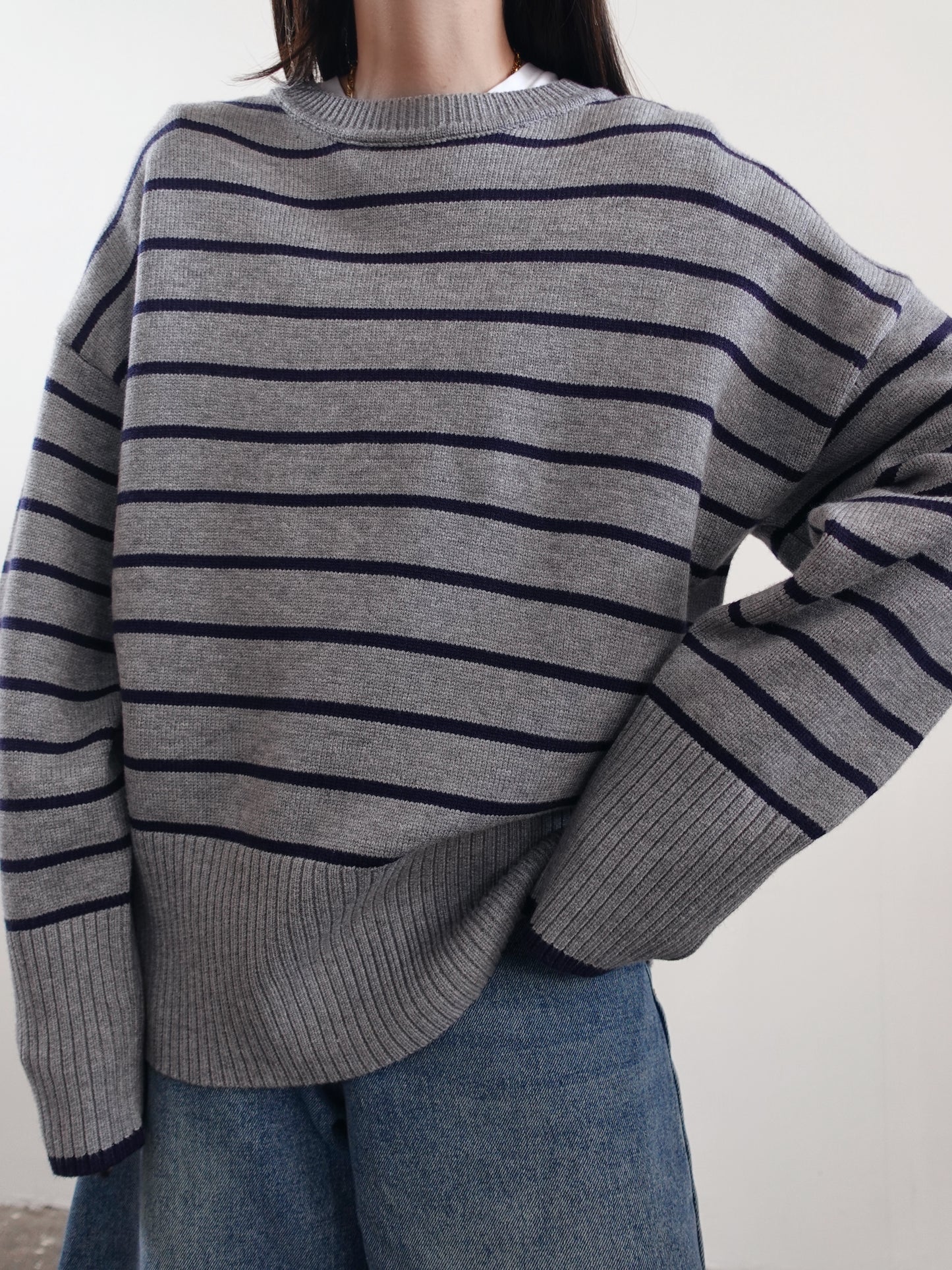 MAGLIONCINO STRIPES - GRIGIO 87675