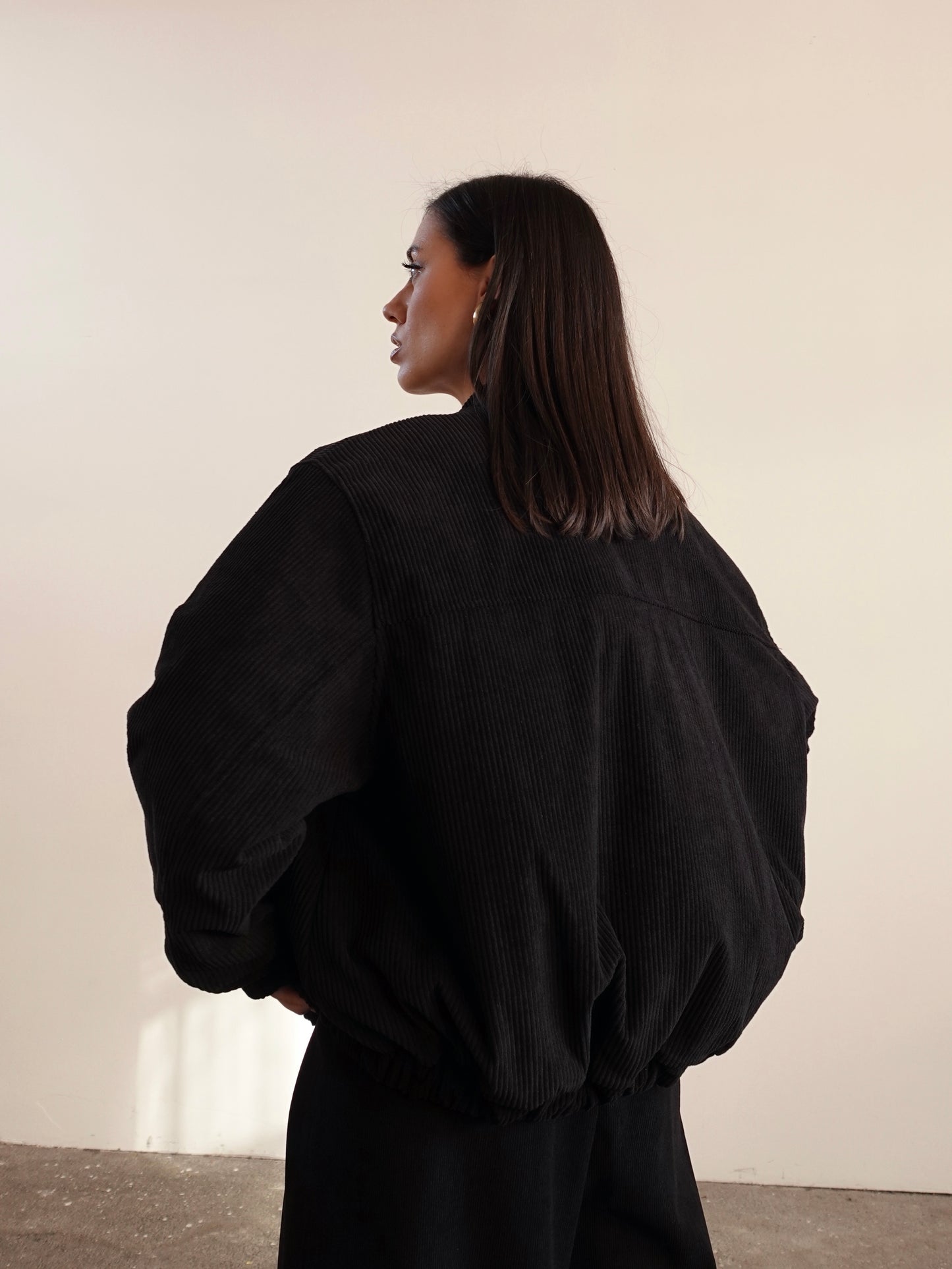 BOMBER LUMINA A COSTE - NERO LD3899