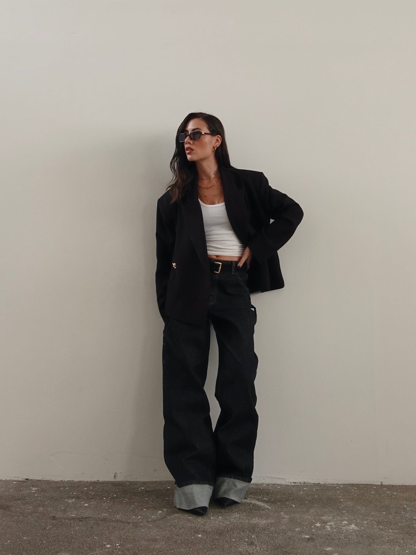 JEANS BAGGY CARPENTER CON PIEGONE - LAVAGGIO SCURO 3819