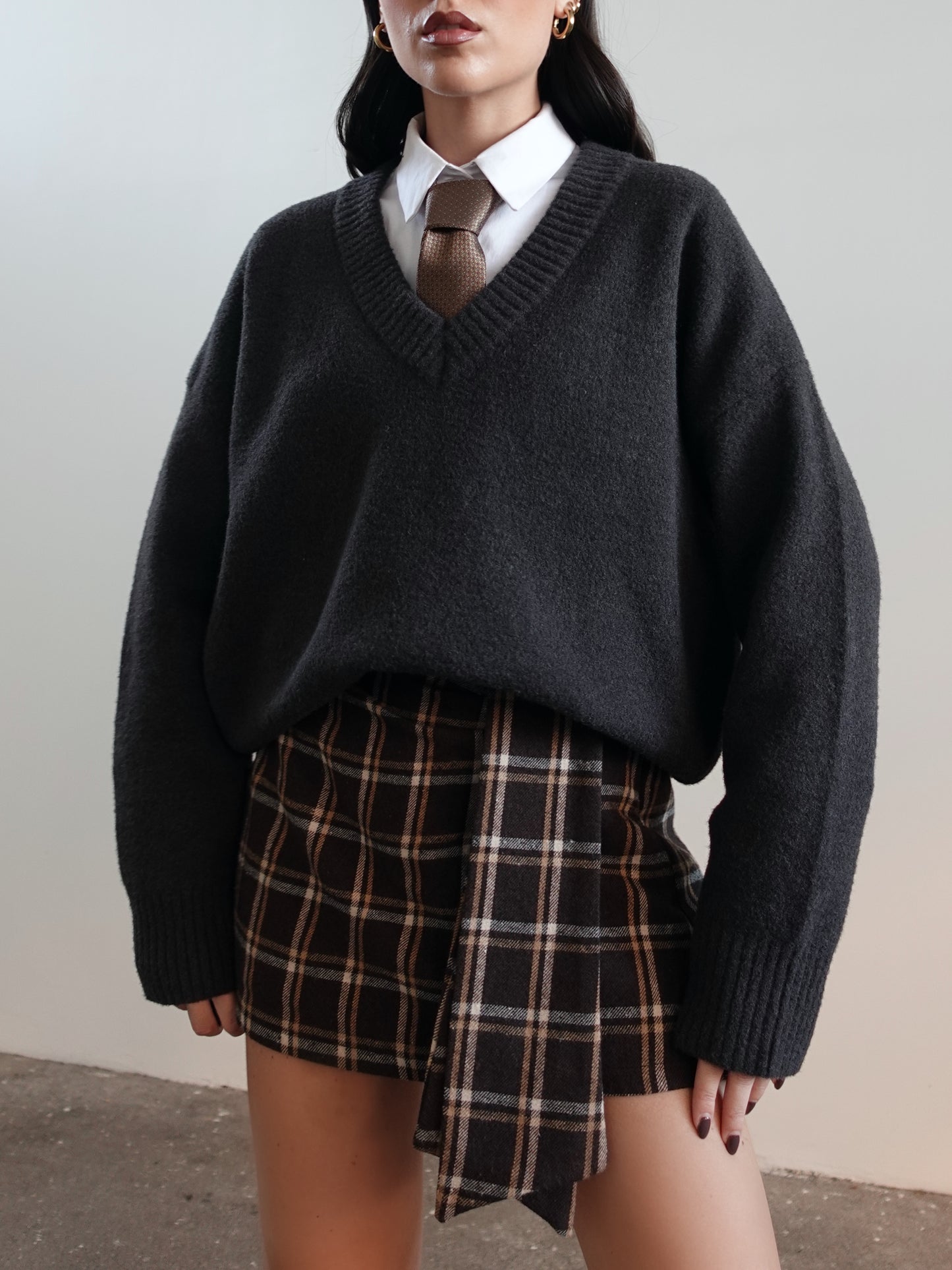 MAGLIONCINO IN VISCOSA & LANA SCOLLO V (+ COLORI) 63784