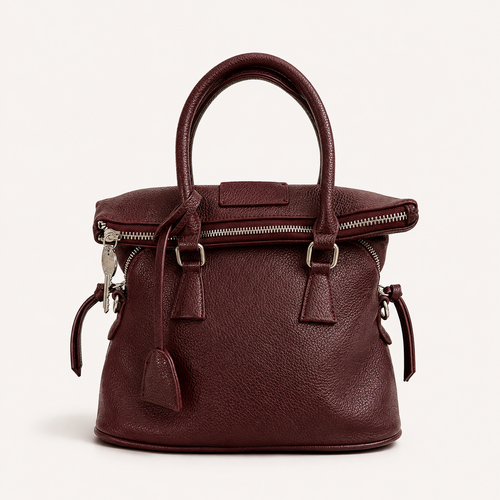 BAULETTO STRUTTURATO CON DOPPIO MANICO - BURGUNDY