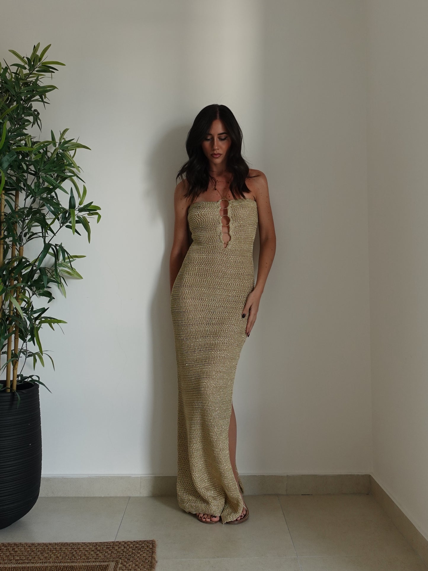 VESTITO LUREX LOS CABOS - ORO 3266