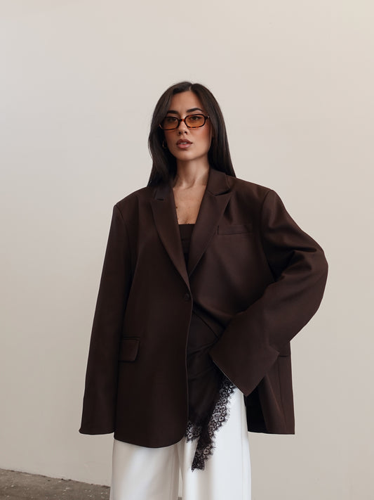 BLAZER OVERSIZE TIMES SQUARE - CIOCCOLATO 3151