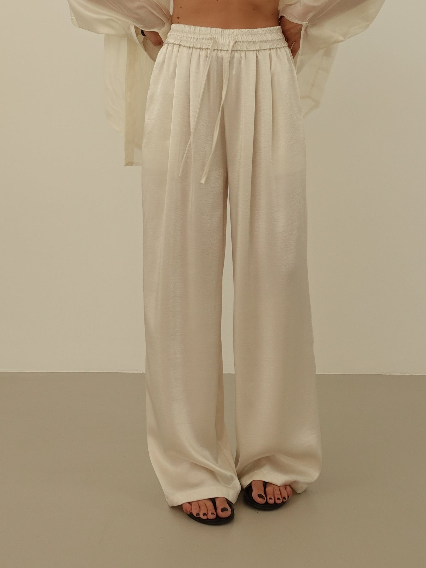 PANTALACCIO SATIN WIDE LEG - PANNA 17228