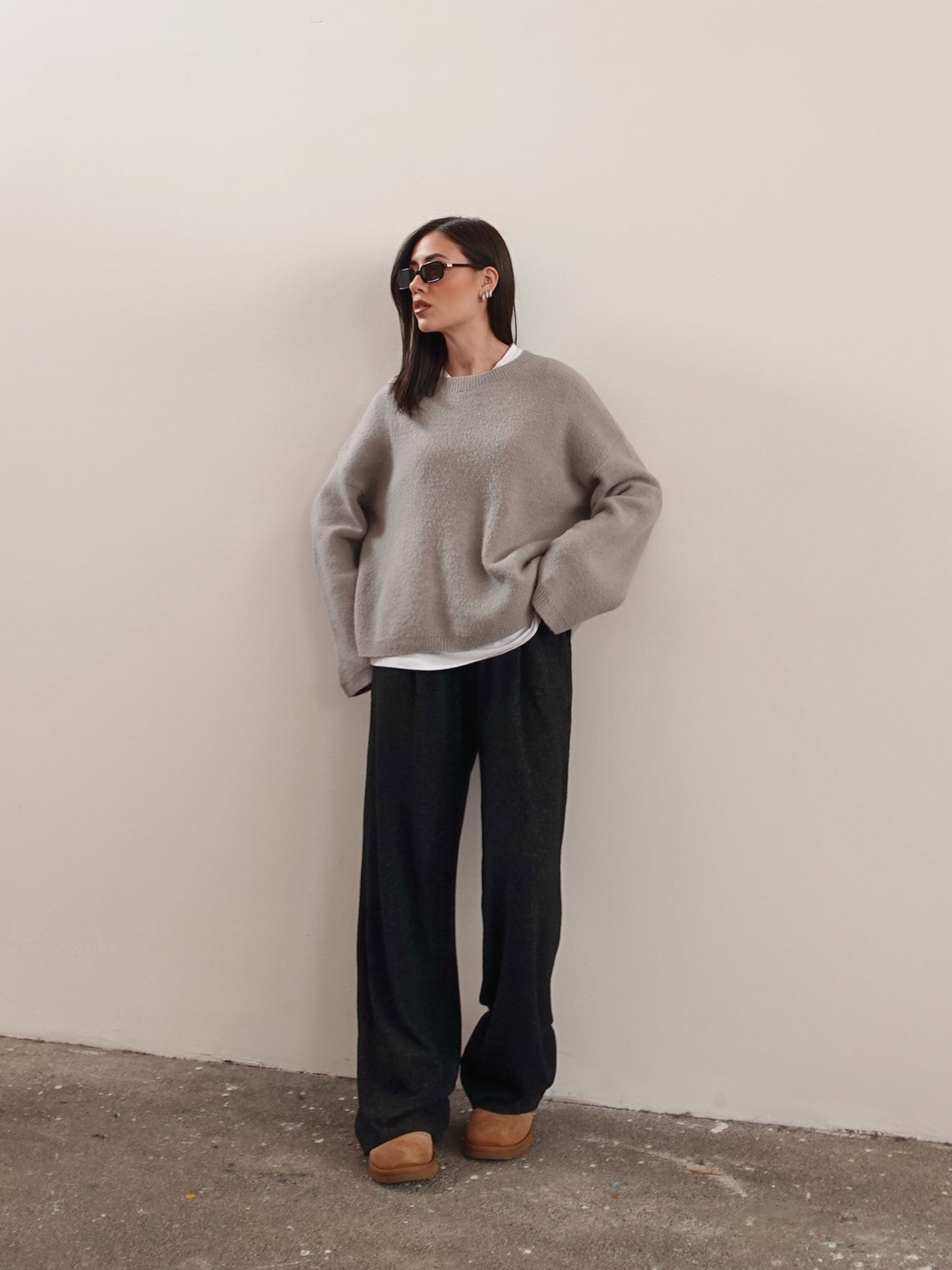 PANTALONI COMFY IN MISTO LANA - ANTRACITE 15716