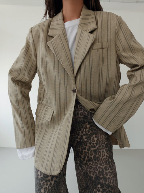 GIACCA DADDY A RIGHE - TAUPE 28129