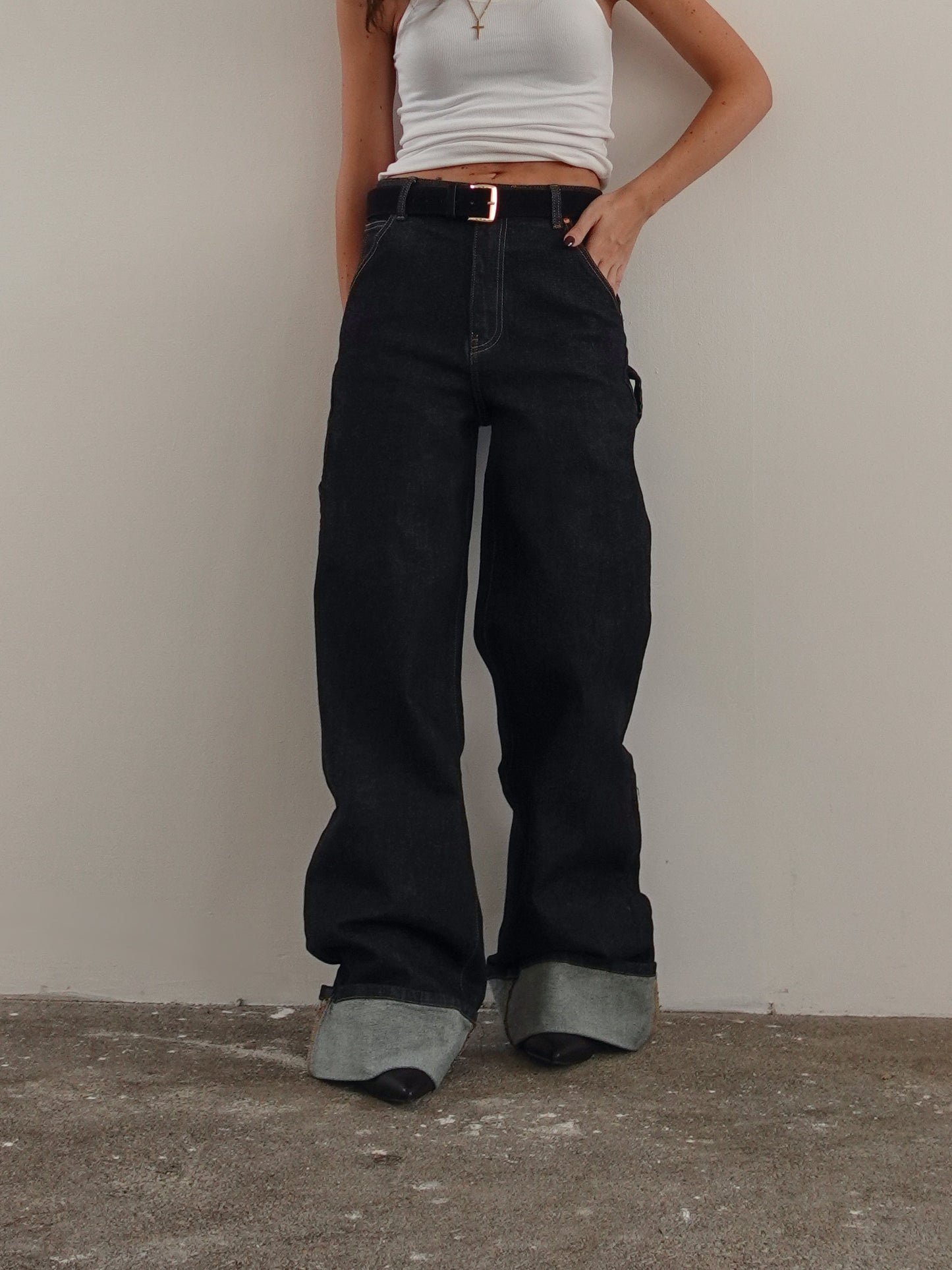 JEANS BAGGY CARPENTER CON PIEGONE - LAVAGGIO SCURO 3819