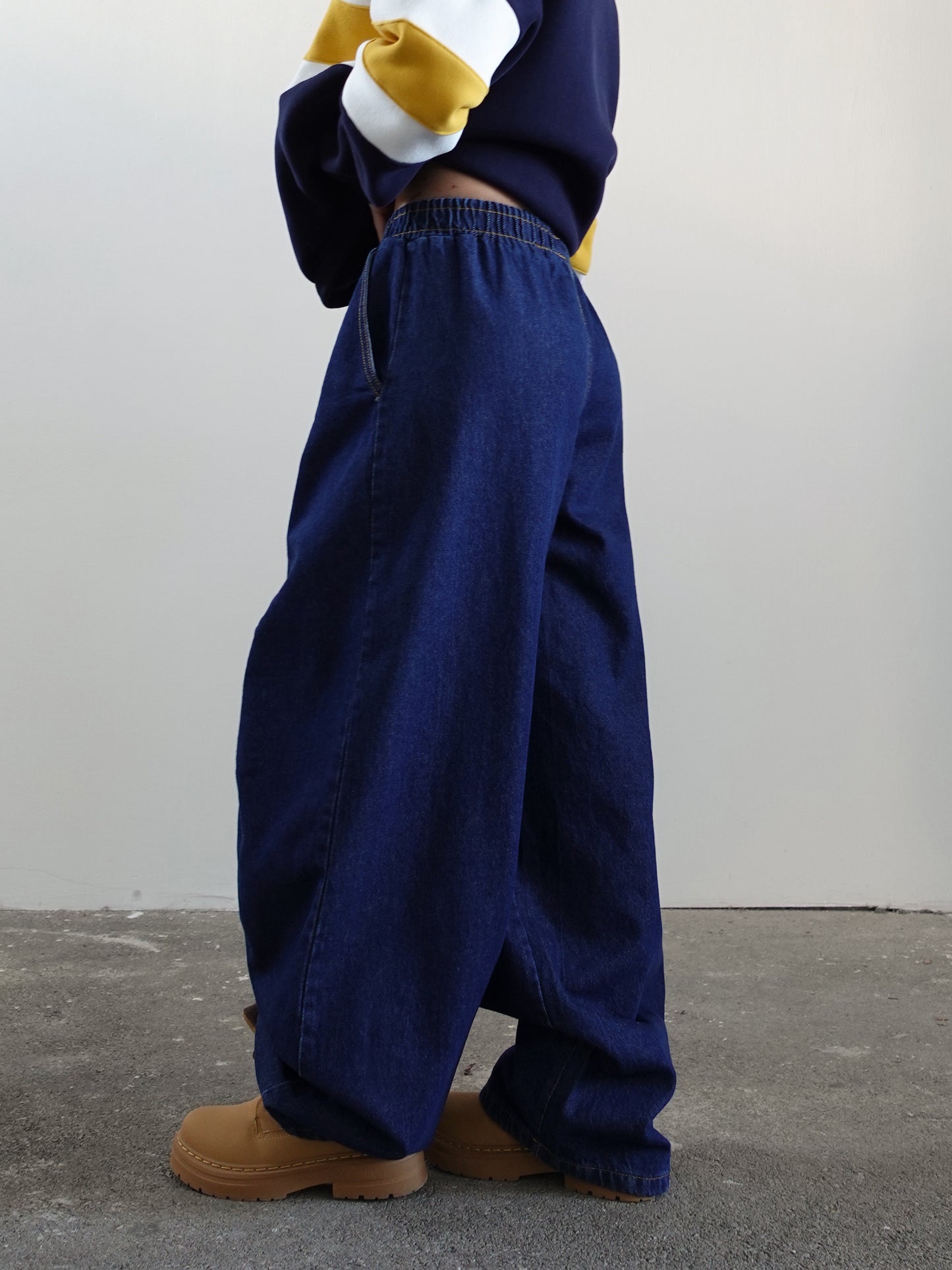 PANTALACCIO IN DENIM BALLOON FIT - BLUE JEANS 0200