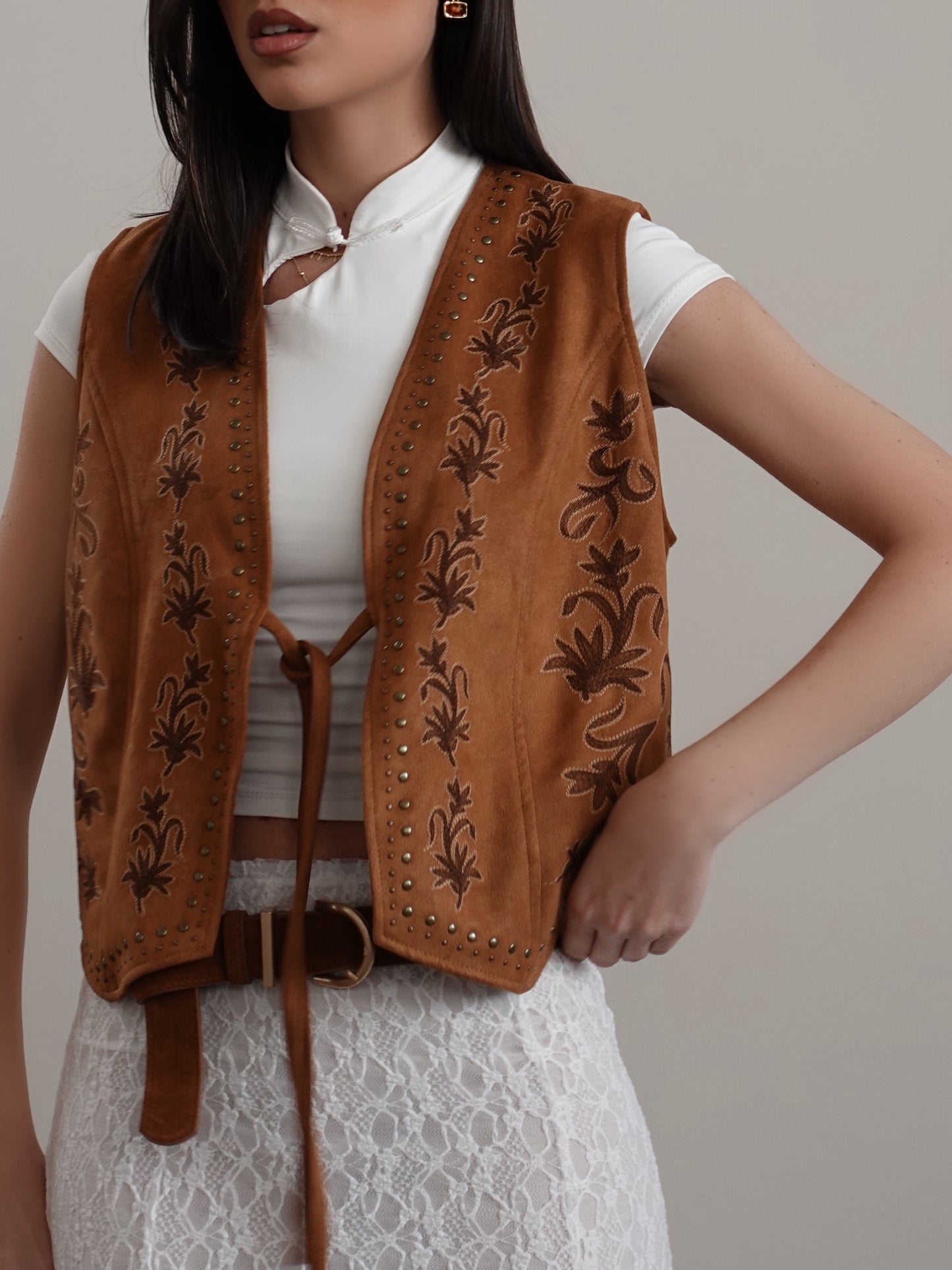 GILET SCAMOSCIATO INDIO - CARAMELLO 5107