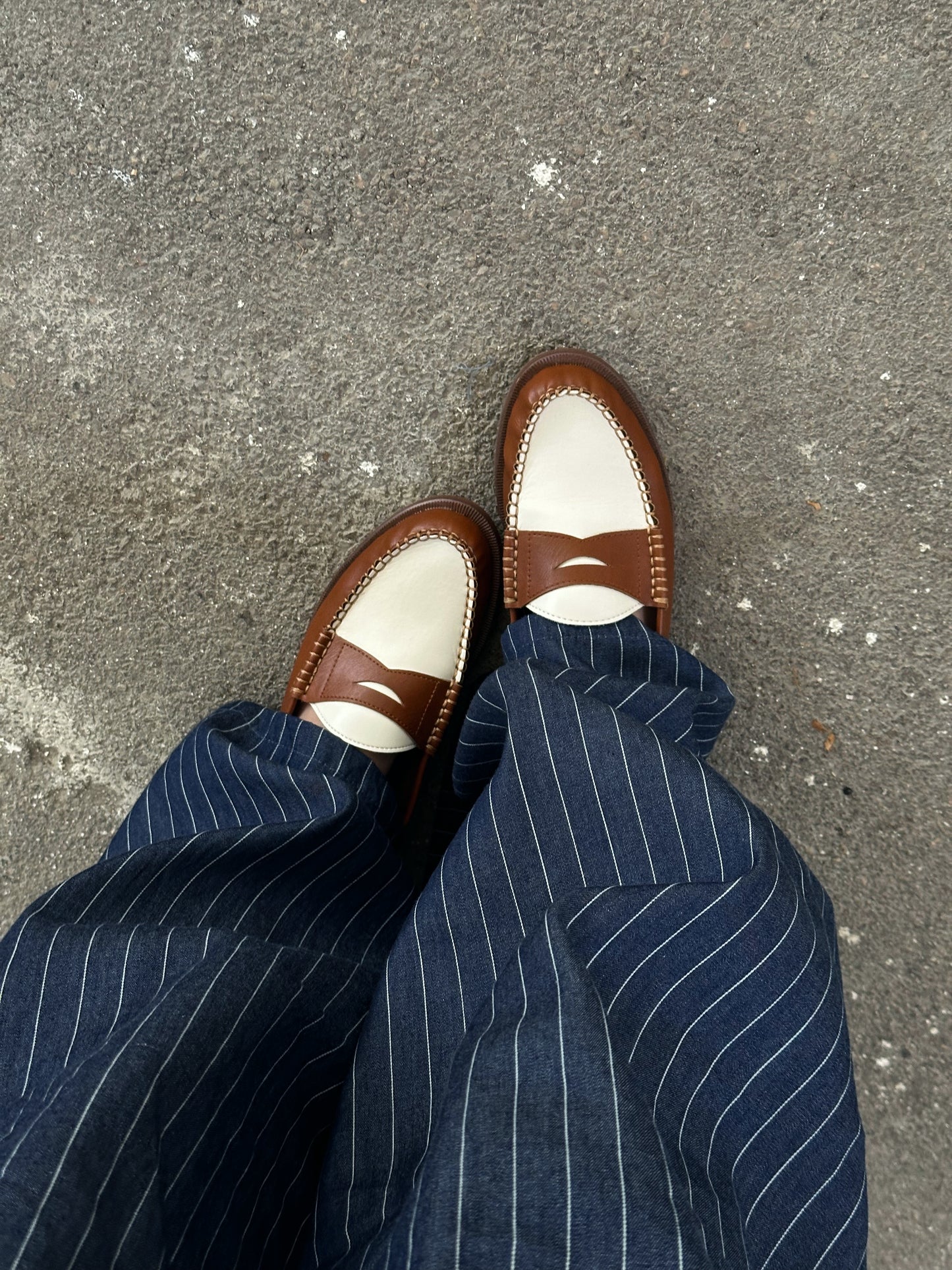 MOCASSINI BICOLOR - CUOIO/PANNA 5155