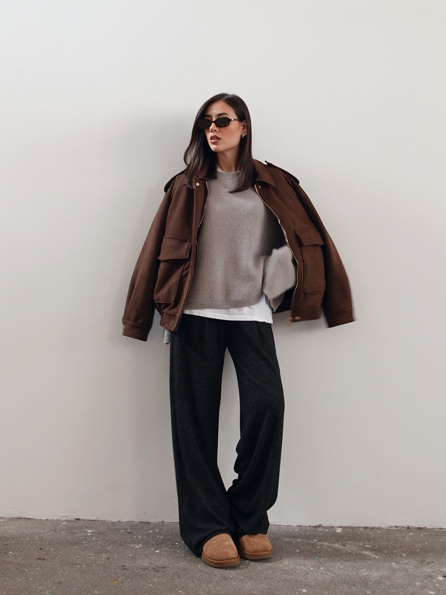 PANTALONI COMFY IN MISTO LANA - ANTRACITE 15716