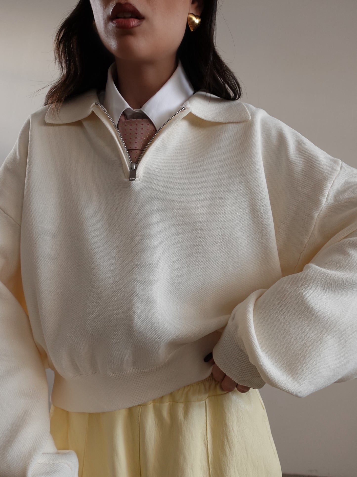 POLO CON ZIP - PANNA 43037