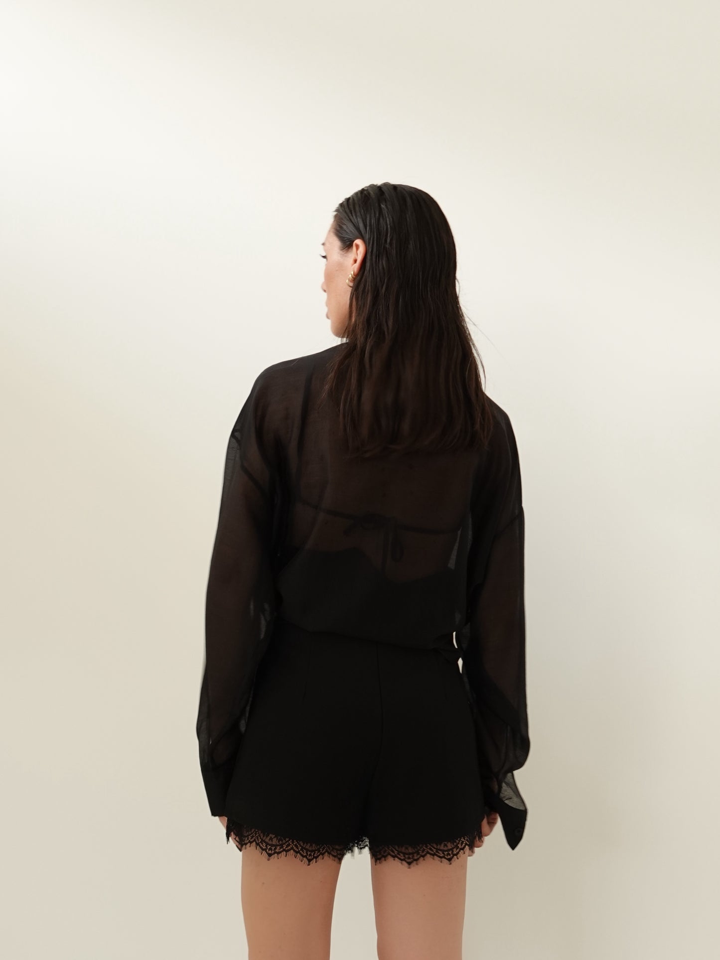 CAMICIA VELATA COLORFUL - NERO 6808