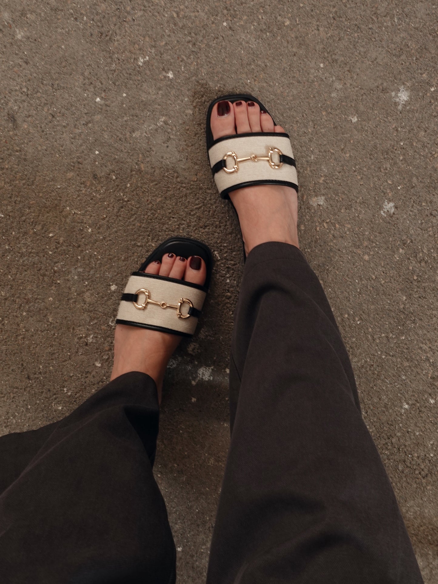 CIABATTE FLORENCE - NERO/BEIGE 98-06