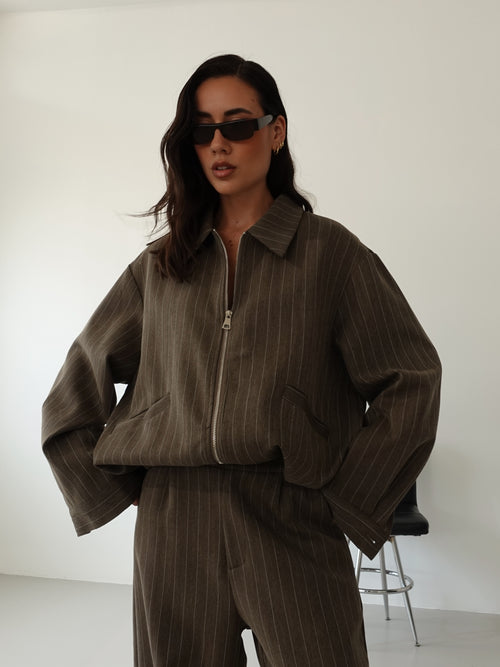 GIACCA GESSATA CON ZIP - FANGO 9030