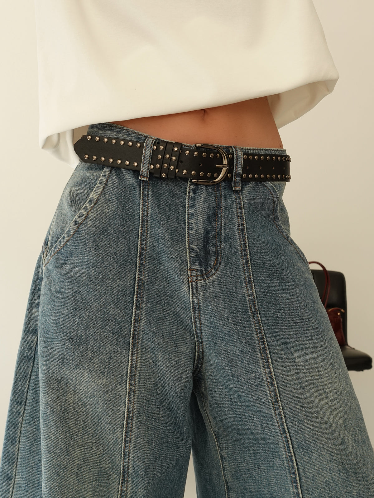 JEANS BAGGY BALLOON CON CINTURA - LAVAGGIO MEDIO 58016