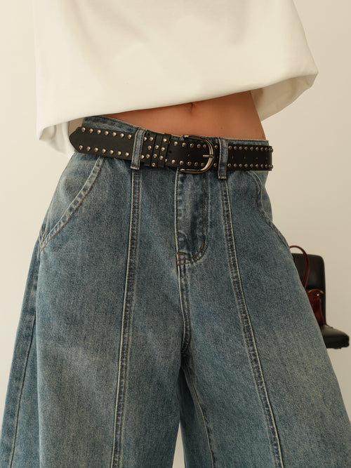 JEANS BAGGY BALLOON CON CINTURA - LAVAGGIO MEDIO 58016