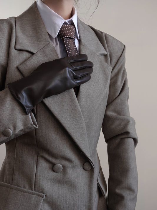 GUANTI IN ECOPELLE WINTER - CIOCCOLATO ST422