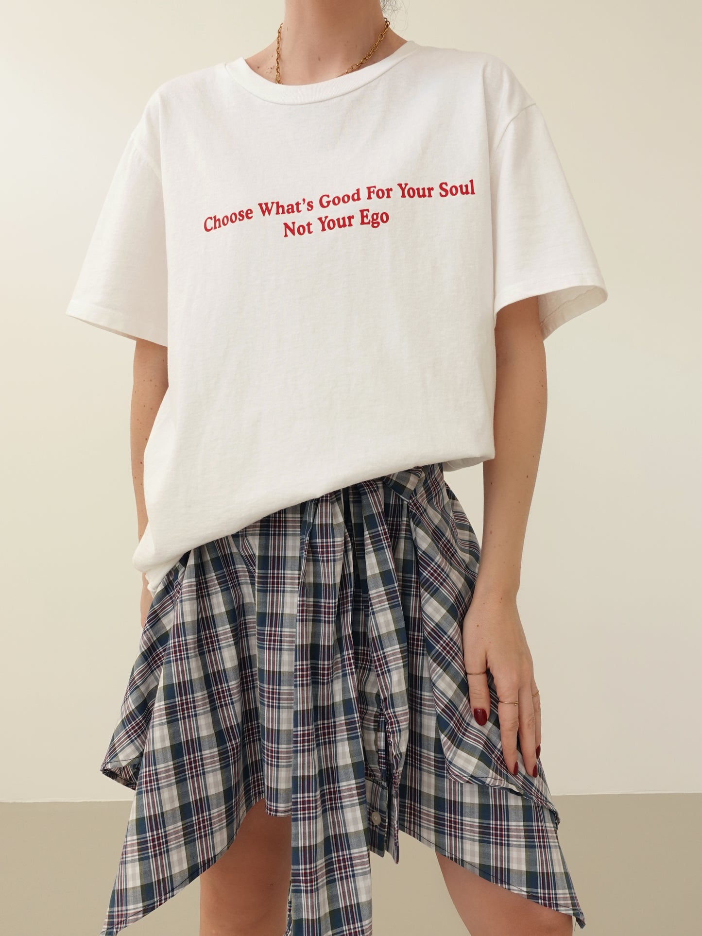 T-SHIRT CHOOSE WHAT'S GOOD..  - BIANCO A1034