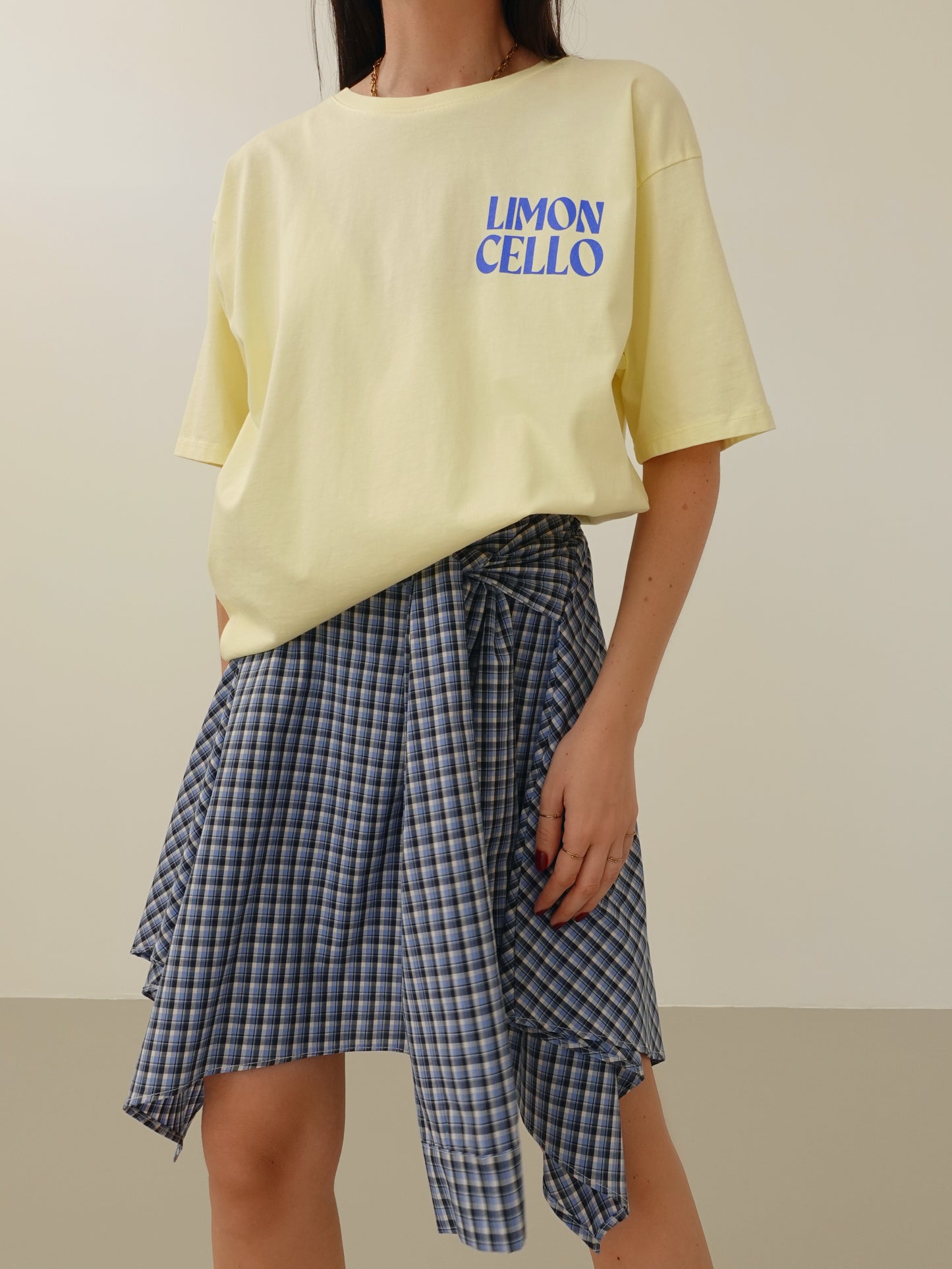 GONNA CAMICIA IN COTONE H143 - AZZURRO