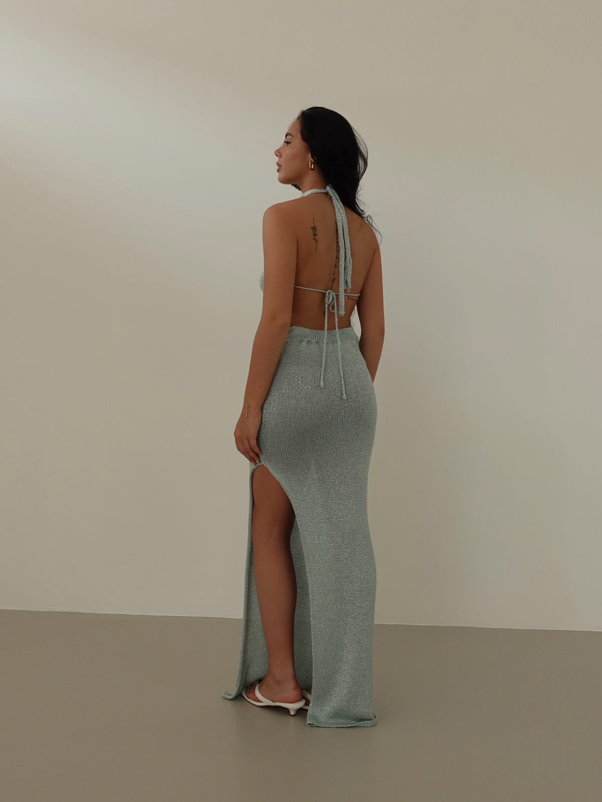 DRESS IN LUREX ARIEL - VERDE ACQUA 3176