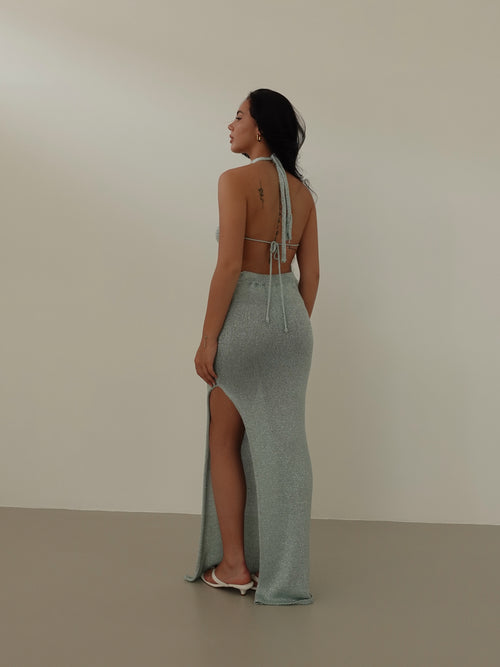 DRESS IN LUREX ARIEL - VERDE ACQUA 3176