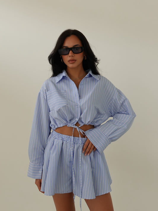 COORDINATO A RIGHE LAS PALMAS - AZZURRO 8664