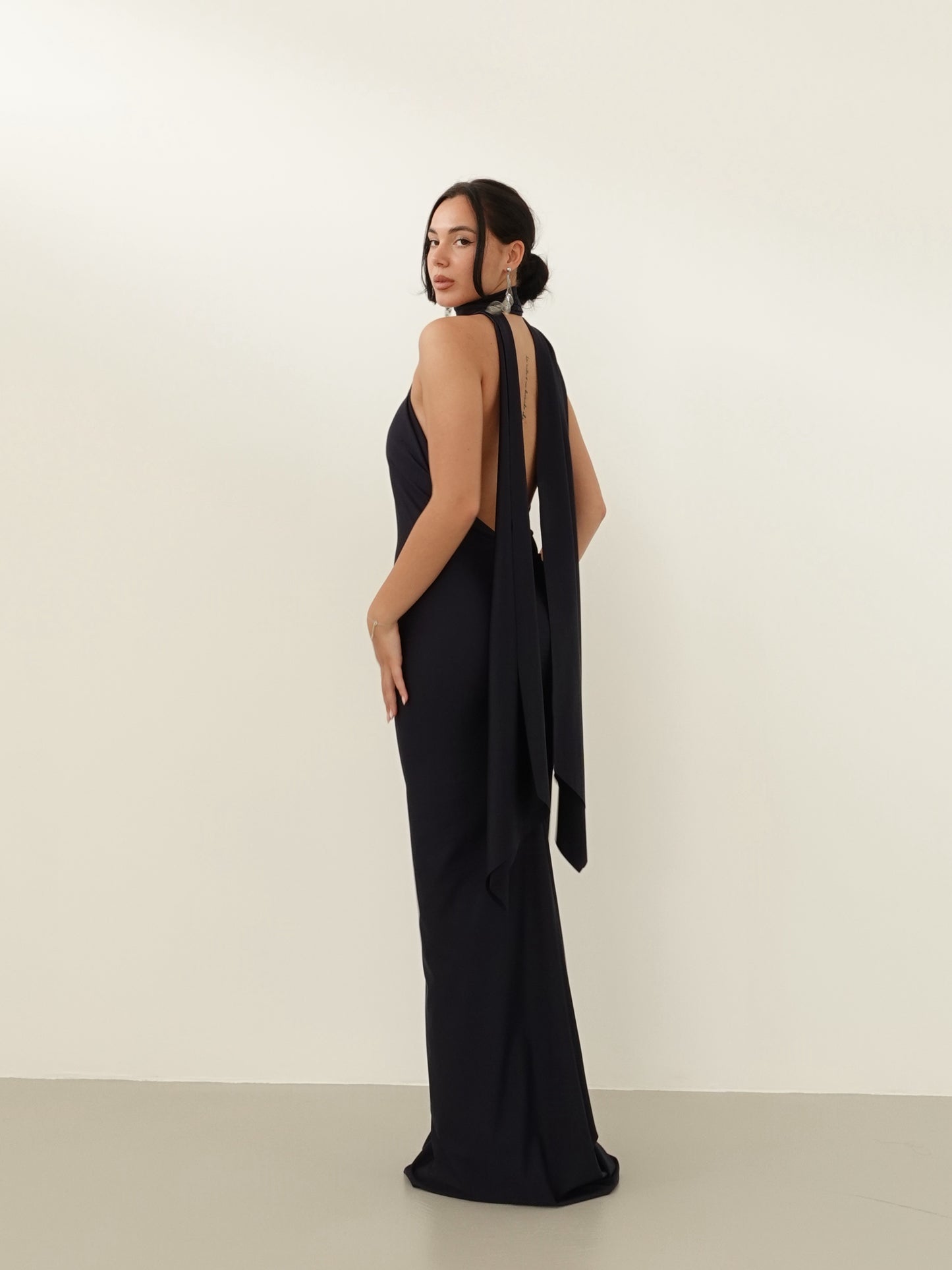 LONG DRESS SATIN PENELOPE - BLU 25605