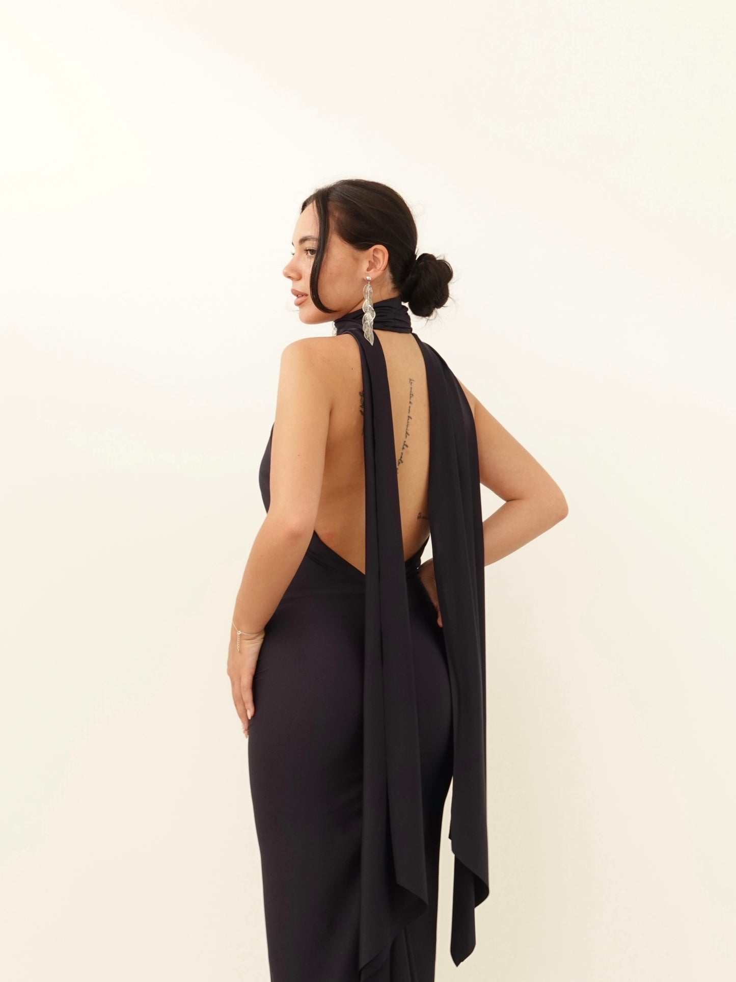 LONG DRESS SATIN PENELOPE - BLU 25605