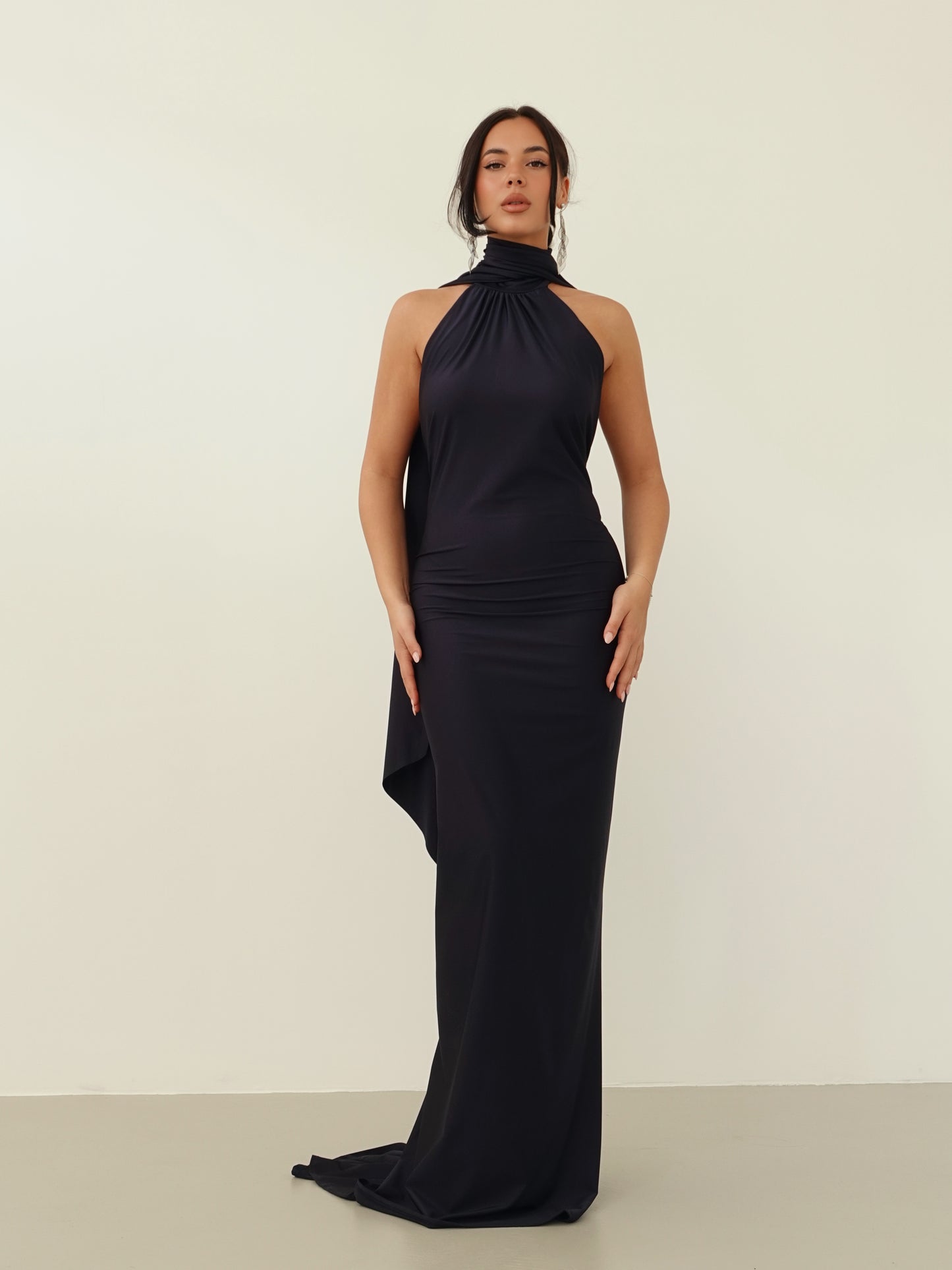 LONG DRESS SATIN PENELOPE - BLU 25605