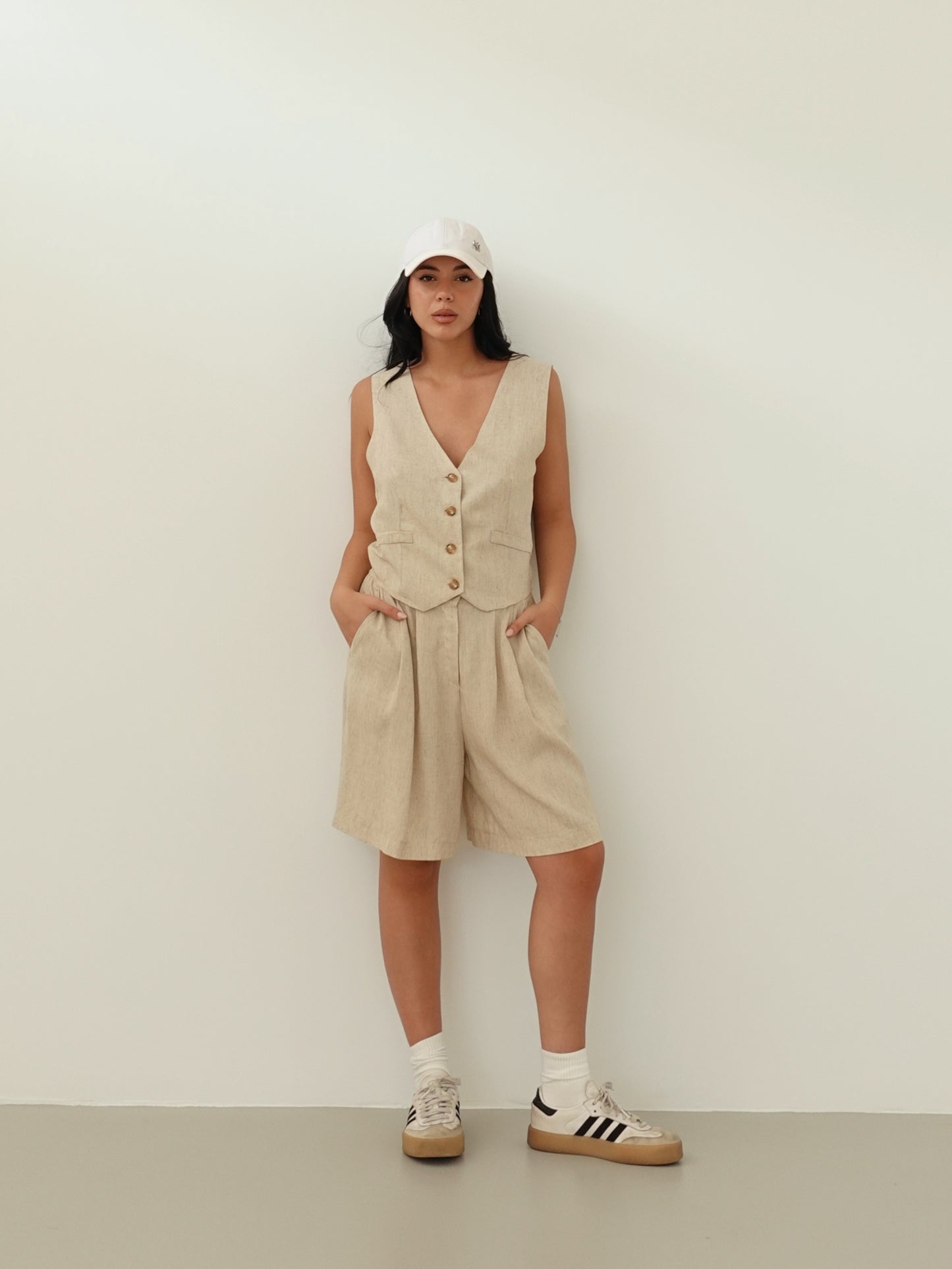 COORDINATO MICHELLE MISTO LINO - BEIGE 61557