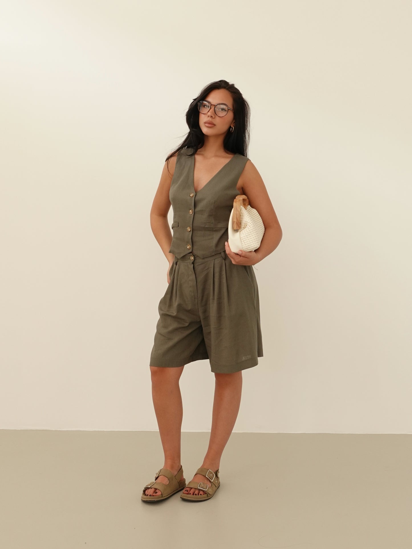 COORDINATO MICHELLE MISTO LINO - VERDE 61557