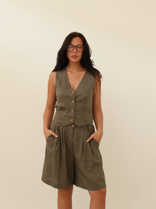 COORDINATO MICHELLE MISTO LINO - VERDE 61557