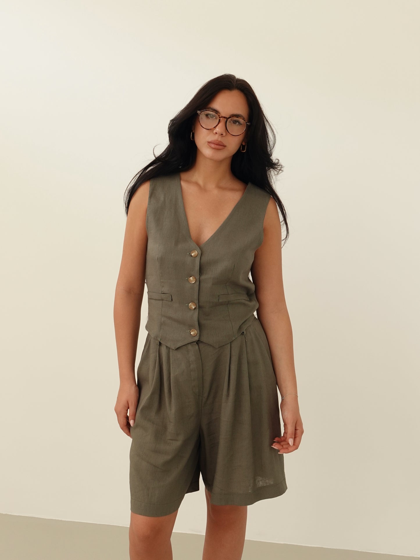 COORDINATO MICHELLE MISTO LINO - VERDE 61557